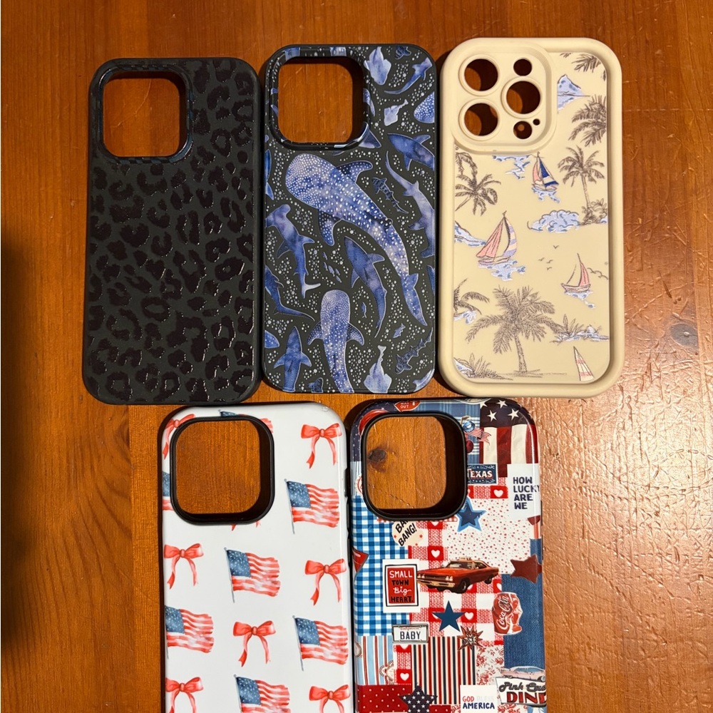 5 Stylish iPhone 14 Pro Phone cases TikTok Shop Black, Blue, White, Red Designs